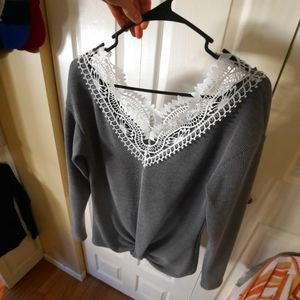 Ladies Large lace lined sweater